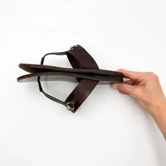 Gucci Horsebit Sandals Flat Slides Brown Leather EU 38 US 8 - Picture 10 of 13